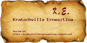 Kratochvilla Ernesztina névjegykártya